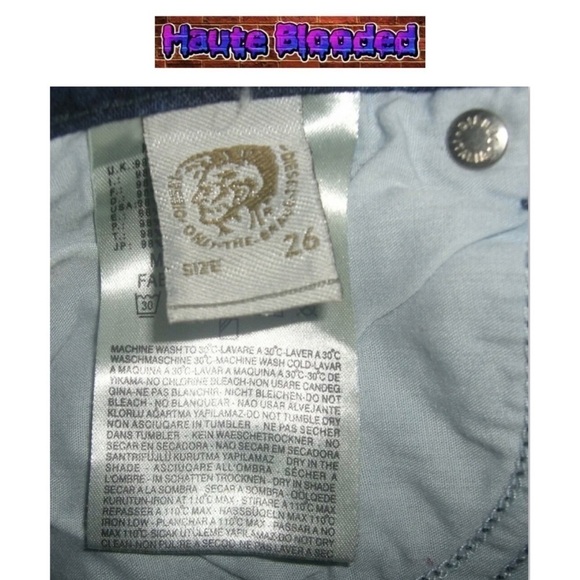 Diesel Jeans Acid Wash Destroyed Blasted Skinny Seen On Celebrity Denim 80's 26 - Picture 7 of 10